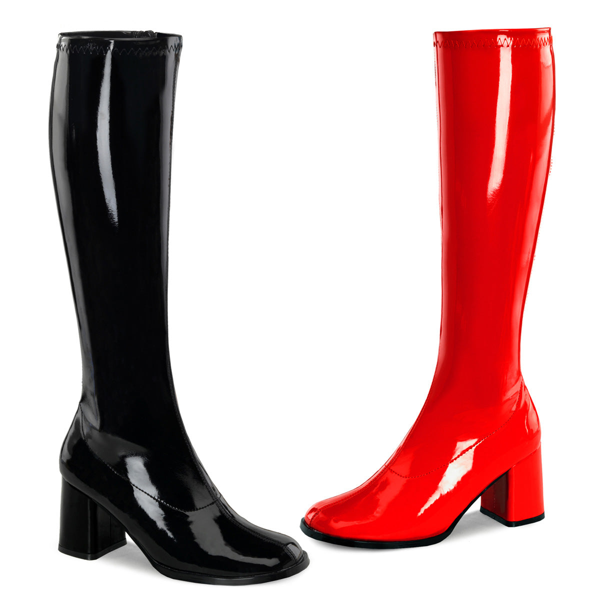Funtasma Womens Boots GOGO-300HQ Blk-Red Pat