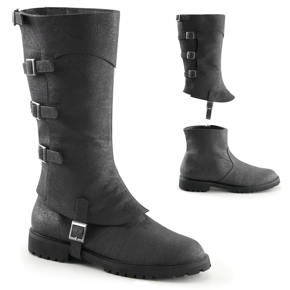 Funtasma Bottes pour hommes GOTHAM-105 Blk Pu en détresse