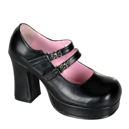 DemoniaCult Pompes pour femmes GOTHIKA-09 Cuir végétalien BLK
