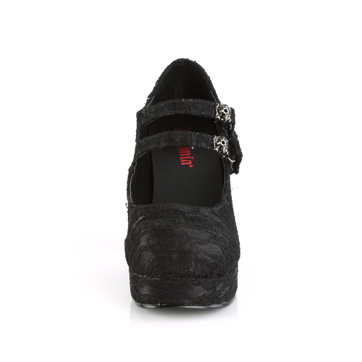 DemoniaCult Womens Pumps GOTHIKA-09 Blk Satin-Lace