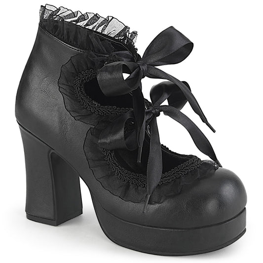 DemoniaCult Pompes pour femmes GOTHIKA-53 Cuir végétalien BLK