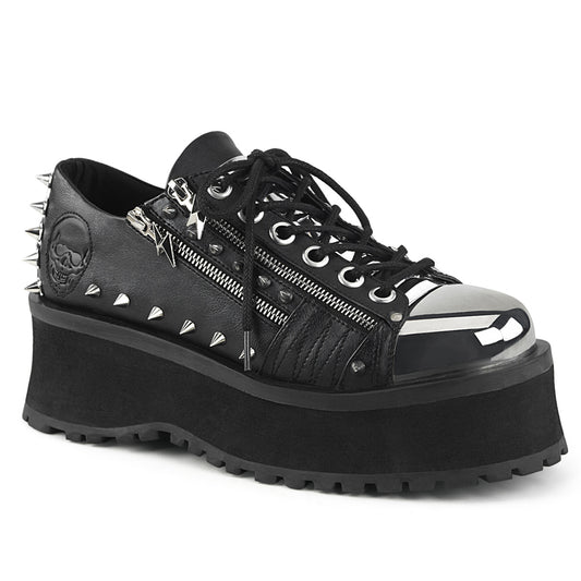 DemoniaCult Bottes pour hommes GRAVEDIGGER-04 Cuir végétalien BLK