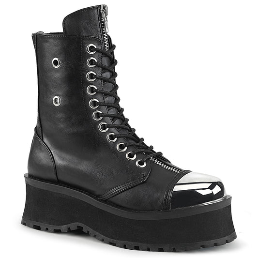 DemoniaCult Bottes pour hommes GRAVEDIGGER-10 cuir végétalien BLK