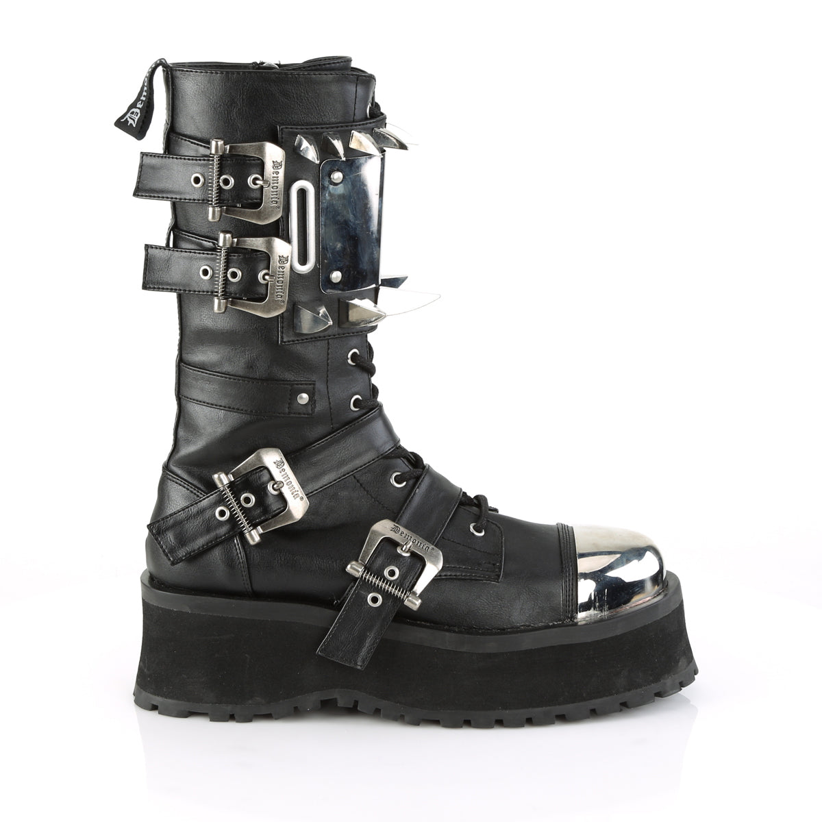 DemoniaCult Mens Boots GRAVEDIGGER-250 Blk Vegan Leather