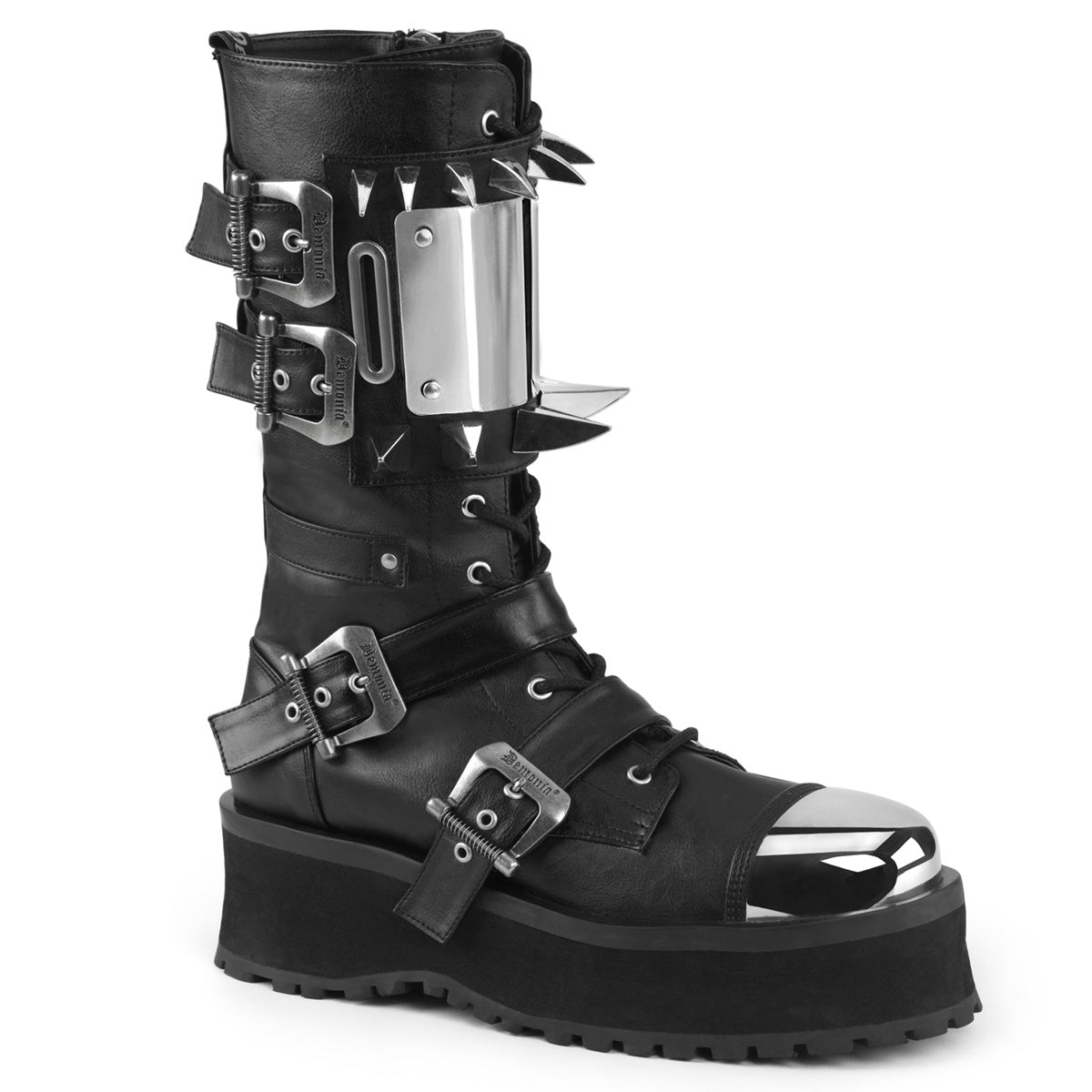 DemoniaCult Mens Boots GRAVEDIGGER-250 Blk Vegan Leather