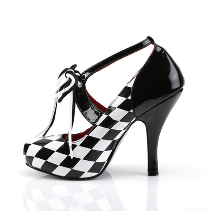 Funtasma Womens Pumps HARLEQUIN-03 Blk-Wht Pat-Checkers