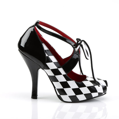 Funtasma Womens Pumps HARLEQUIN-03 Blk-Wht Pat-Checkers
