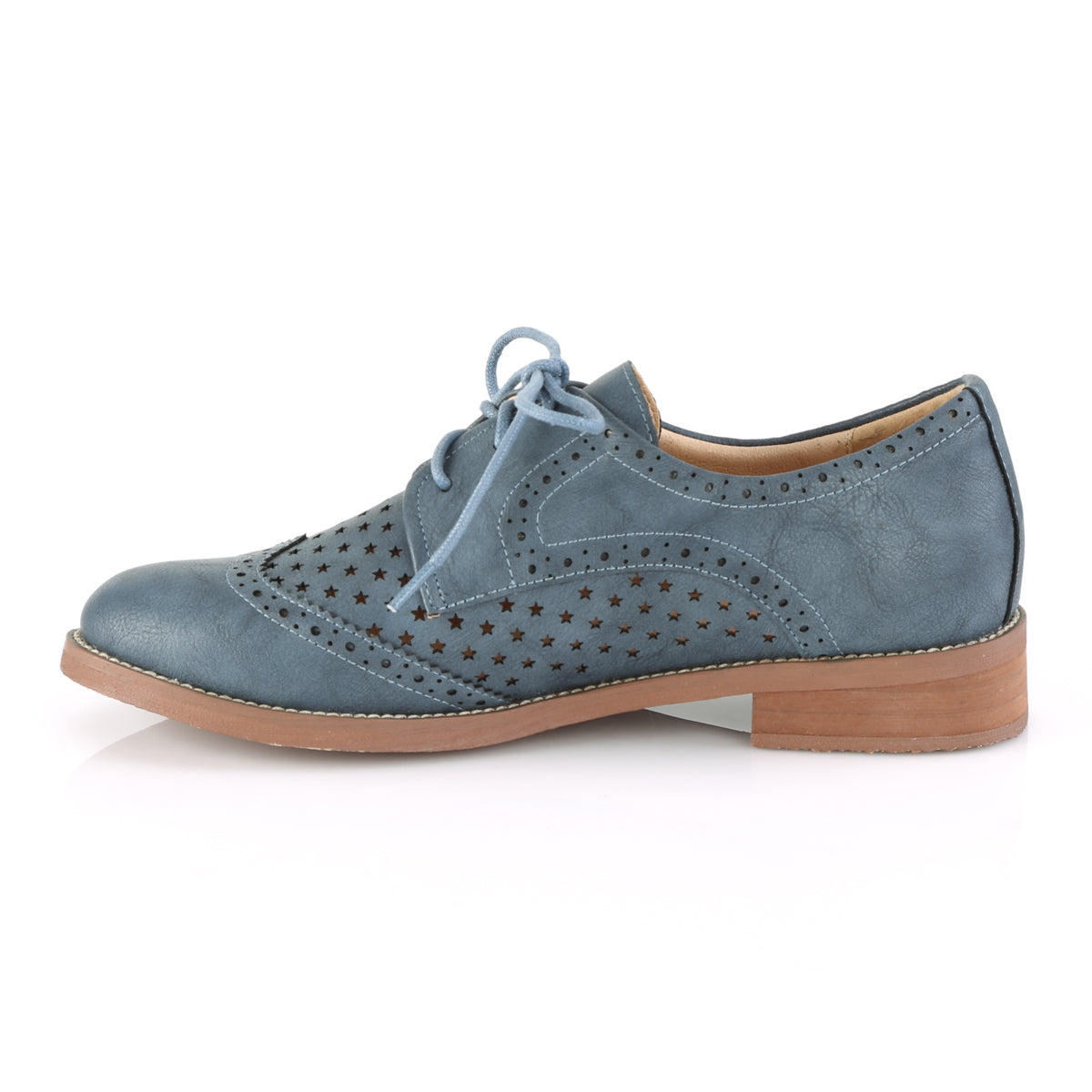 Pin Up Couture Pompes pour femmes HEPBURN-26 Cuir bleu en pierre bleu