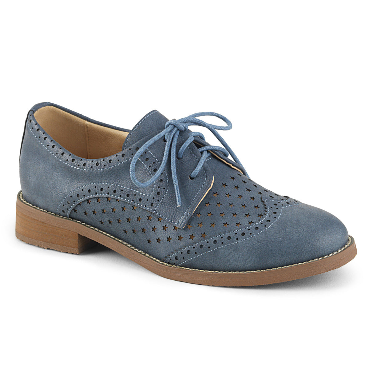 Pin Up Couture Pompes pour femmes HEPBURN-26 Cuir bleu en pierre bleu