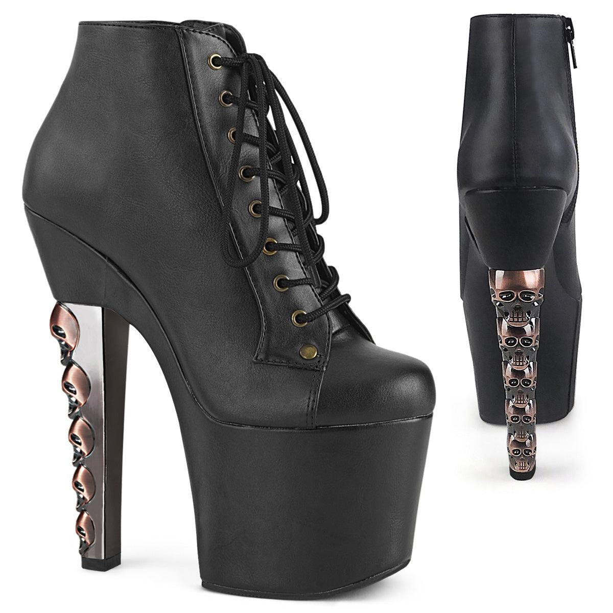 Pleaser  Bottines HEX-1005 Blk Faux Cuir / Blk Faux Cuir