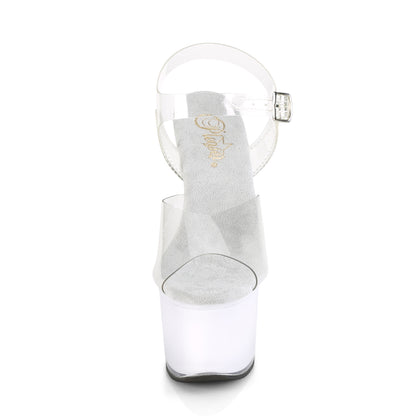 Pleaser Sandales pour femmes ILLUMINATOR-708 CLR / GLOW WHITE