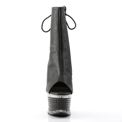 Pleaser Bottines pour femmes ILLUSION-1018 BLK FAUX CUIR / BLK MATTE