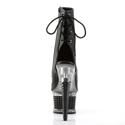 Pleaser Bottines pour femmes ILLUSION-1018 BLK FAUX CUIR / BLK MATTE