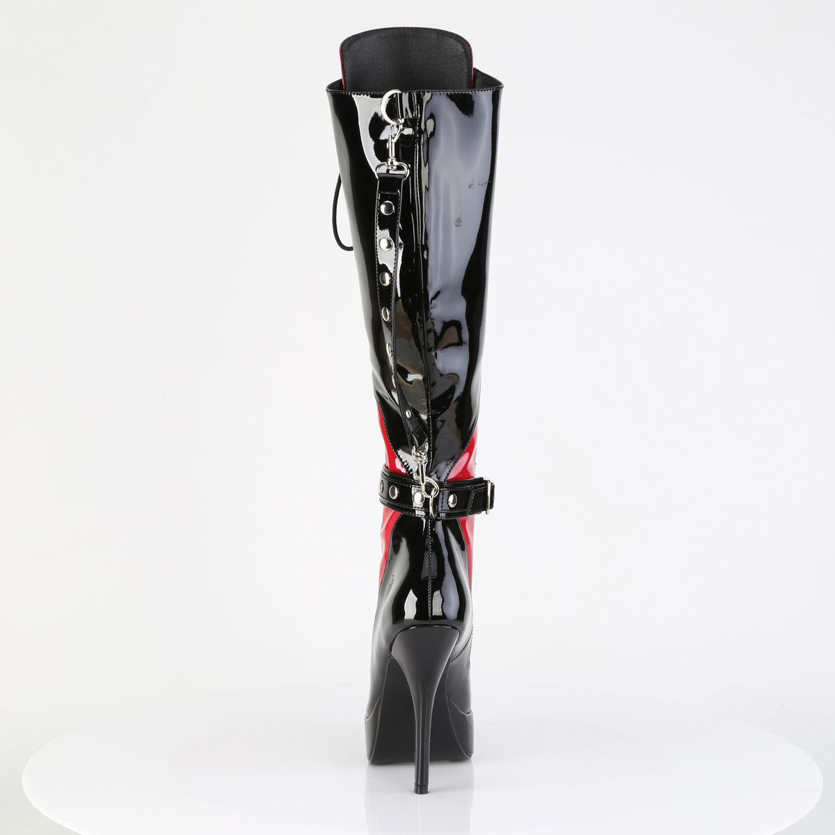 Devious Women's Platforms INDULGE-2028 Blk-Red Pat