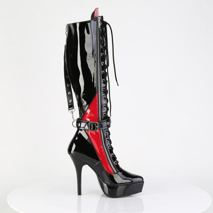 Devious Women's Platforms INDULGE-2028 Blk-Red Pat