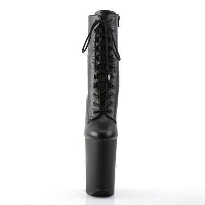 Pleaser Bottines pour femmes INFINITY-1020 Blk Faux Cuir / Blk Matte