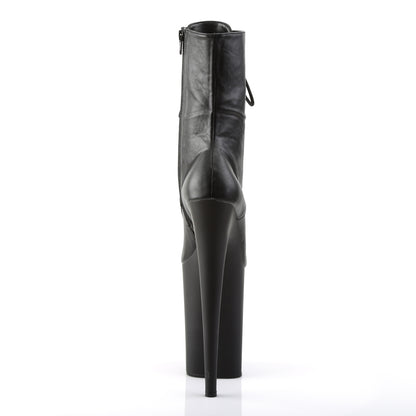 Pleaser Bottines pour femmes INFINITY-1020 Blk Faux Cuir / Blk Matte