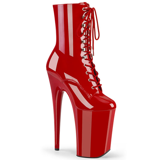 Pleaser Bottines pour femmes INFINITY-1020 Pat rouge / rouge