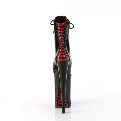 Pleaser  Bottines INFINITY-1020fh BLK-RED PAT / BLK-RED