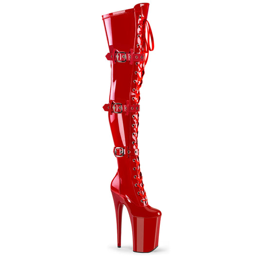 Pleaser   INFINITY-3028 Red Str Pat/Red
