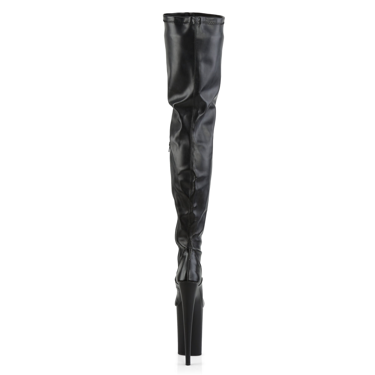 Pleaser Bottes pour femmes INFINITY-4000 BLK STR FAUX CUIR / BLK MATTE