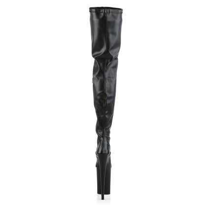 Pleaser Bottes pour femmes INFINITY-4000 BLK STR FAUX CUIR / BLK MATTE