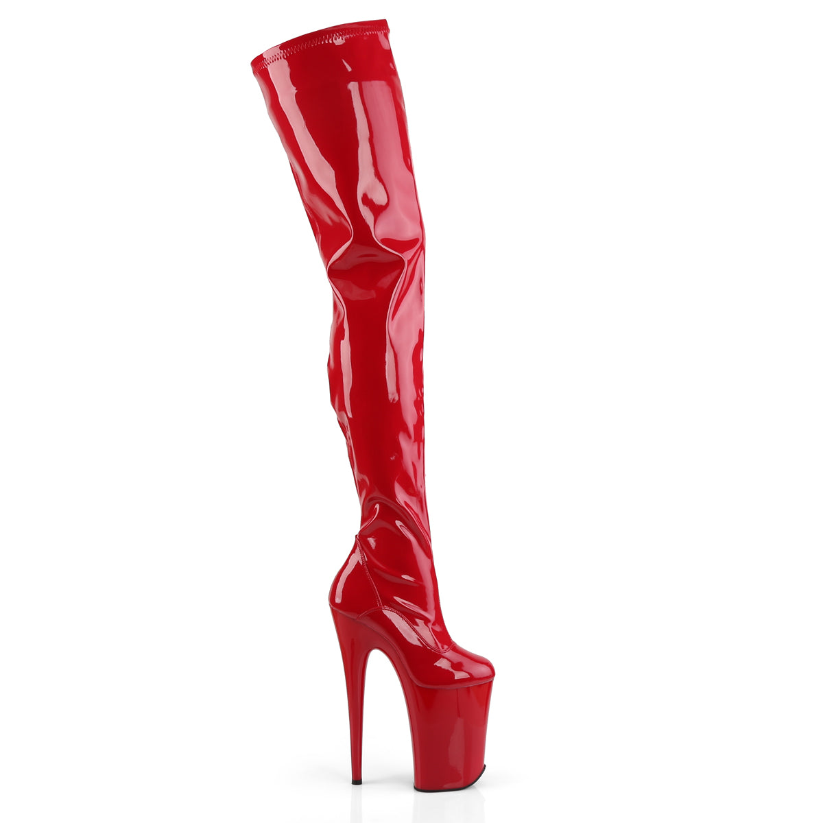 Pleaser Bottes pour femmes INFINITY-4000 rouge str pat / rouge