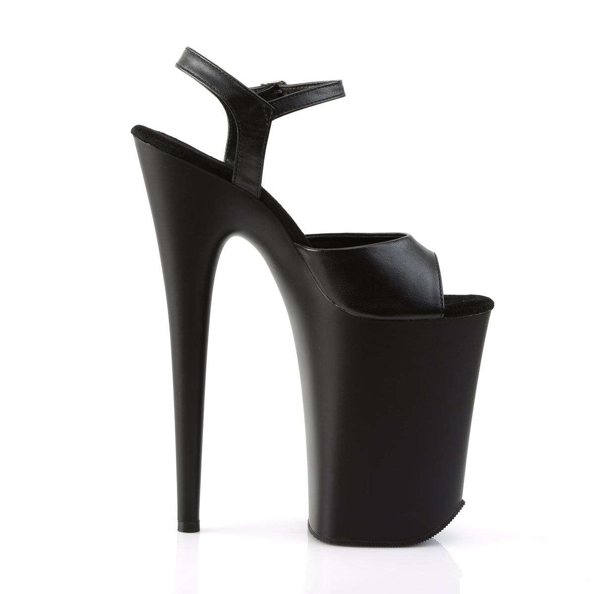 Pleaser Sandales pour femmes INFINITY-909 Blk Faux Cuir / Blk Matte