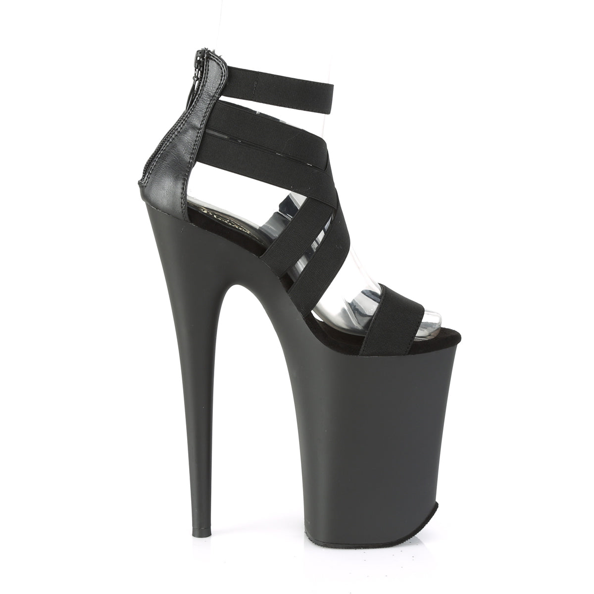 Pleaser Sandales pour femmes INFINITY-969 BLK BAND BAND-FAUX CUIR / BLK COMITÉ