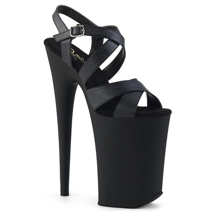 Pleaser Sandales pour femmes INFINITY-997 Blk Faux Cuir / Blk Matte