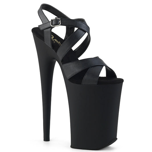 Pleaser Sandales pour femmes INFINITY-997 Blk Faux Cuir / Blk Matte