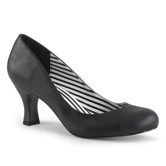 Pleaser Pink Label Womens Pumps JENNA-01 Blk Faux Leather
