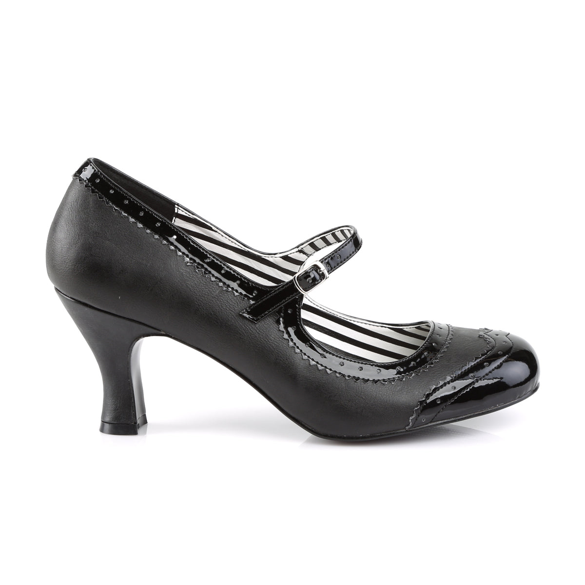 Pleaser Pink Label Pompes pour femmes JENNA-06 Blk Faux Cuir-Pat