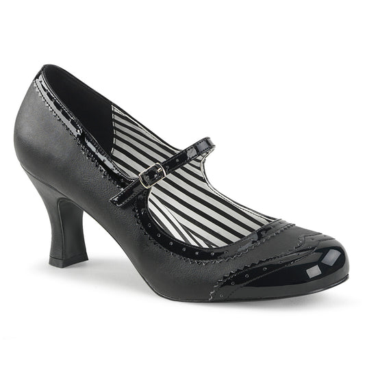 Pleaser Pink Label Pompes pour femmes JENNA-06 Blk Faux Cuir-Pat