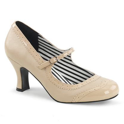 Pleaser Pink Label Pompes pour femmes JENNA-06 Crème Faux Cuir-Pat