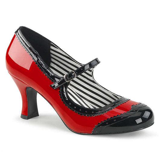 Pleaser Pink Label Pompes pour femmes JENNA-06 Red-Blk Pat