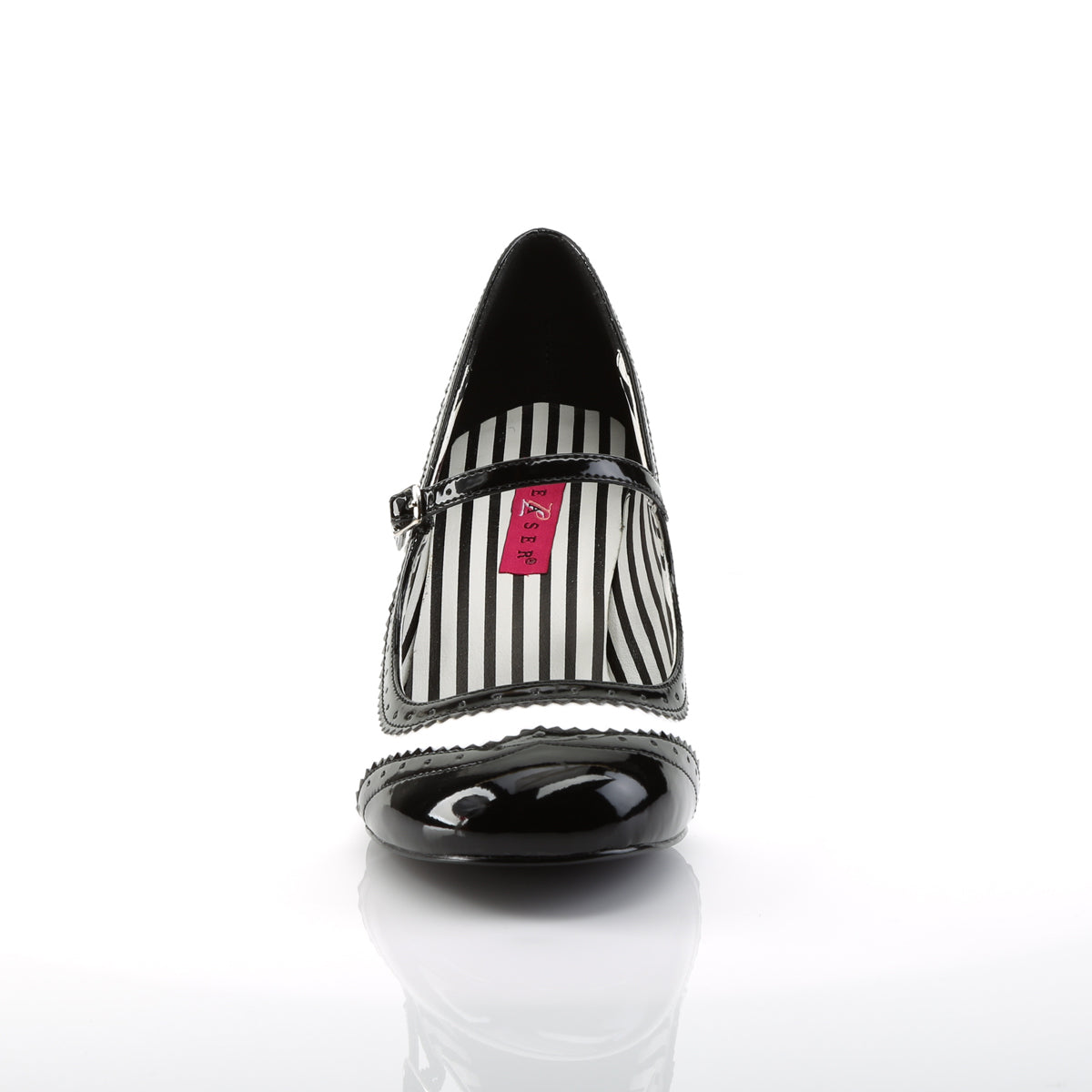 Pleaser Pink Label Pompes pour femmes JENNA-06 wht-blk pat
