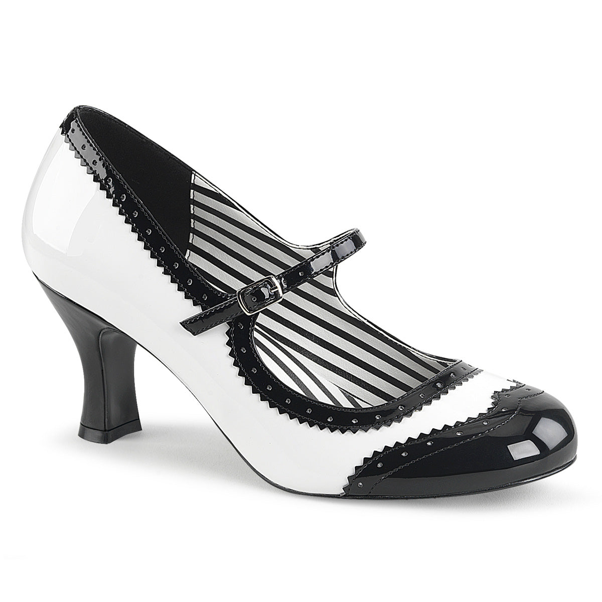 Pleaser Pink Label Pompes pour femmes JENNA-06 wht-blk pat