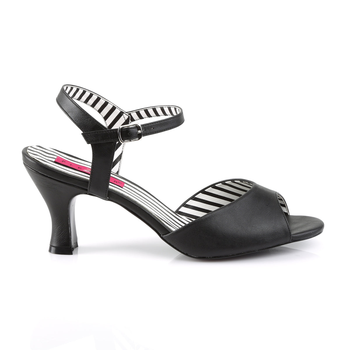 Pleaser Pink Label Womens Pumps JENNA-09 Blk Faux Leather