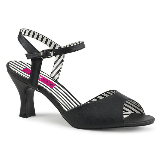 Pleaser Pink Label Womens Pumps JENNA-09 Blk Faux Leather