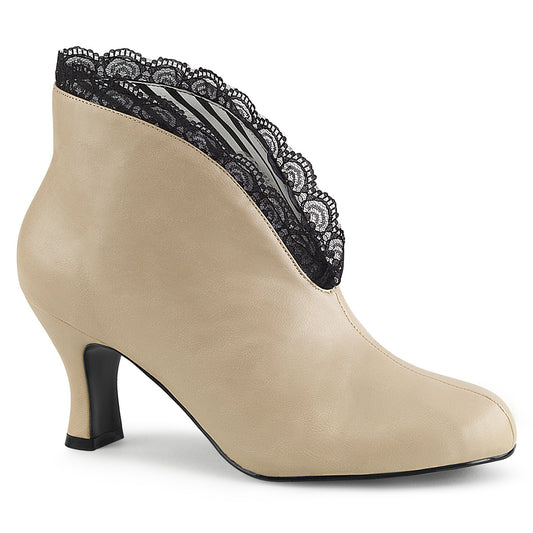 Pleaser Pink Label Bottines pour femmes JENNA-105 Faux de la crème en cuir-blk