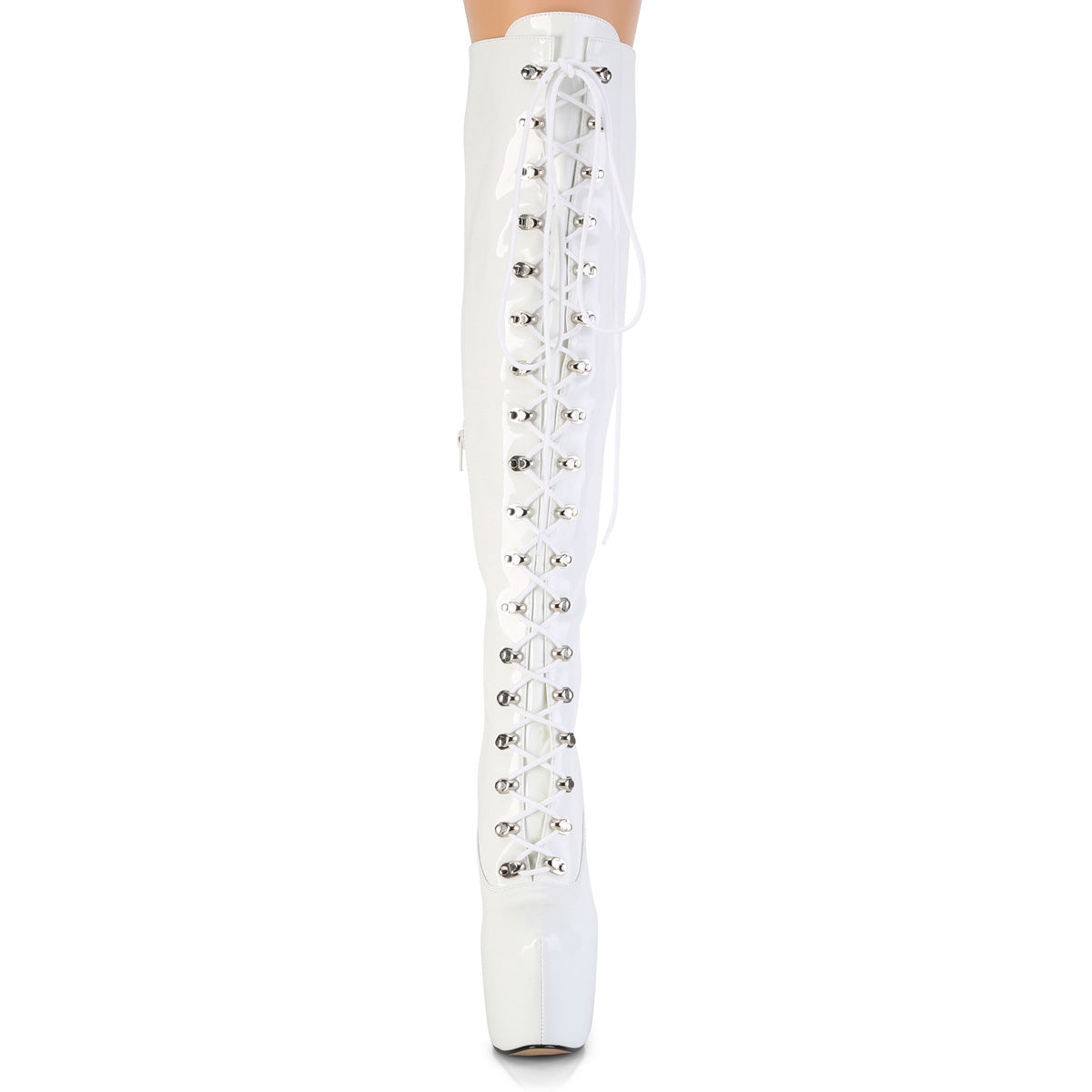 Pleaser Women's Platform Shoes JUBILANT-3012 Wht Str. Pat