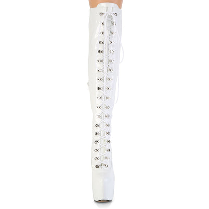Pleaser Women's Platform Shoes JUBILANT-3012 Wht Str. Pat
