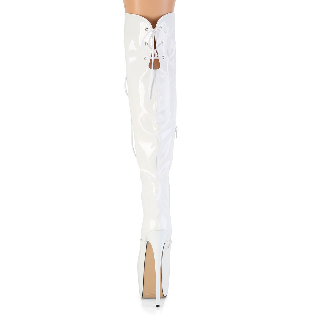 Pleaser Women's Platform Shoes JUBILANT-3012 Wht Str. Pat