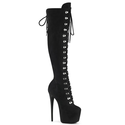 Pleaser Women's Platform Shoes JUBILANT-3012FS Blk Faux Suede