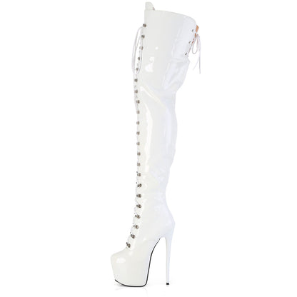 Pleaser Women's Platform Shoes JUBILANT-4012 Wht Str. Pat