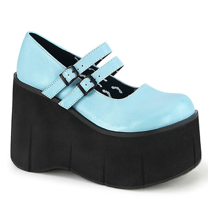 DemoniaCult Pompes pour femmes KERA-08 B. Cuir végétalien bleu