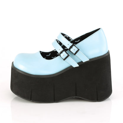 DemoniaCult Pompes pour femmes KERA-08 B. Cuir végétalien bleu