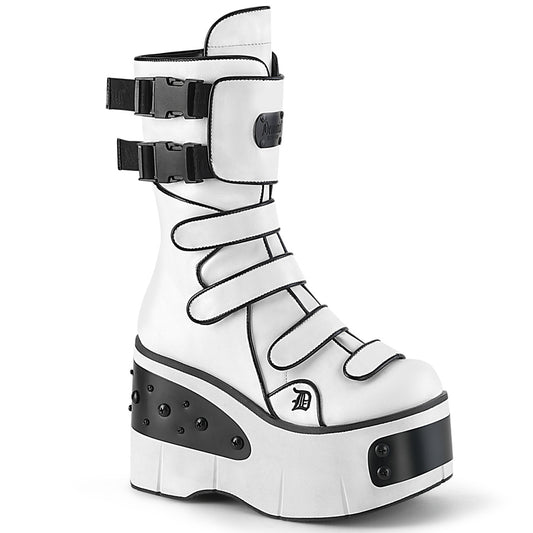 DemoniaCult  Bottes KERA-108 Wht Vegan Le cuir