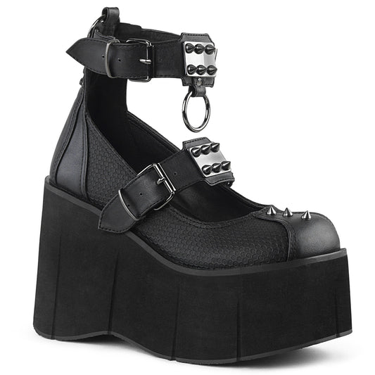 DemoniaCult Womens Pumps KERA-12 Blk Vegan Leather